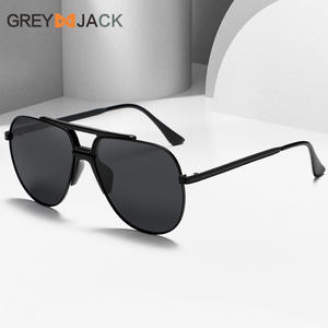 Lunettes de soleil unisexes Greyjack en métal, monture noire, verres TAC, protection UV400, polarisées, style conduite - Product Image 2