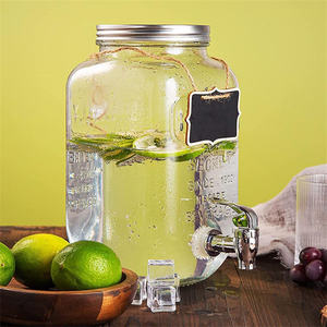 Botella de bebida de vidrio con grifo, <span class=keywords><strong>dispensador</strong></span> de <span class=keywords><strong>agua</strong></span> grande de <span class=keywords><strong>8</strong></span> <span class=keywords><strong>litros</strong></span> - Product Image 1