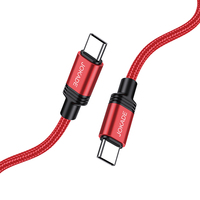 JOKADE kabel Data pengisi daya ponsel pintar, kabel Data pengisi daya ponsel pintar, kawat kepang aluminium paduan tipe-c ke tipe-c PD100W 1M untuk ponsel