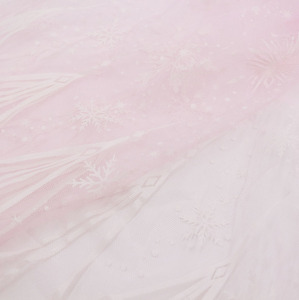 New Design Carnival Girls Pink Snowflake Tulle Cape Princess Cloak with Satin Ribbon Kids Costume for Party Wholesale - Product Image 5