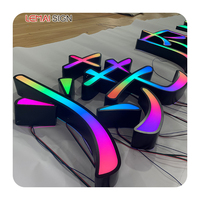 Logotipo de Letras 3D Personalizado para Exteriores con Iluminación RGB a Todo Color, Programable, Comercial