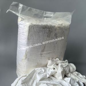 ผ้าเช็ดทำความสะอาดสีขาวทำจากผ้าฝ้าย 100% น้ำหนัก 20 กก./ถุง ผ้าเช็ดทำความสะอาดผ้าฝ้ายสีขาว 25 ปอนด์ สำหรับใช้ในอุตสาหกรรม - Product Image 1