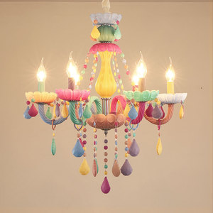 Lustre en cristal <span class=keywords><strong>de</strong></span> style européen Décoration <span class=keywords><strong>de</strong></span> chambre d'enfants Plafond Macarons <span class=keywords><strong>Gabby</strong></span>'s Doll House Lights Suspension - Product Image 2