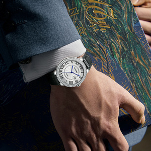 Reloj de pulsera con incrustaciones de diamantes, reloj de cuarzo resistente al agua, reloj para hombre - Product Image 4