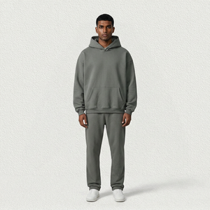 High Quality 345 Gsm Heavyweight Pullover Men Oversized Hoodie Fleece No <b>String</b> Hoodies - Product Image 1