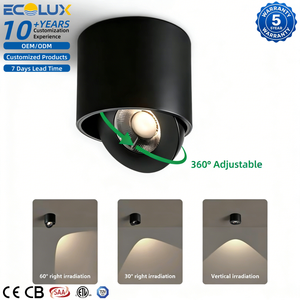 Ecolux CE TUV ELT SAA - Foco LED Moderno de Alta Calidad CRI95, Ajustable, Giratorio 360 Grados, para Techo - Product Image 1