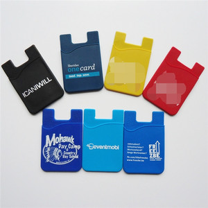 2026 Promotional Silk Printing Logo <b>Adhesive</b> Back Phone Sticky Silicone Card Wallet with Pocket 86x55mm 10g - Product Image 5