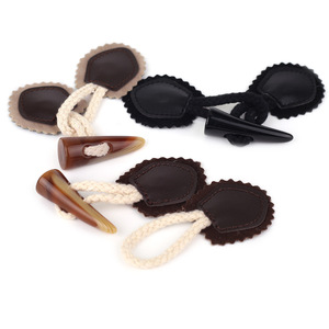 Tùy chỉnh may PU da sừng nút áo nhựa chuyển đổi nút ren trang trí flatback kết hợp - Product Image 2