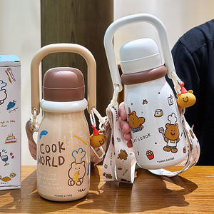 Botella de agua aislada para niños Tunee Goods de 500 ml con correa para la escuela, termo con diseño de dibujos animados - Product Image 3