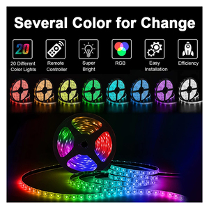 Kit de Tira <span class=keywords><strong>LED</strong></span> WS2812B 12V 5050 con Control Remoto RF, <span class=keywords><strong>WiFi</strong></span>, Música y Voz <span class=keywords><strong>Alexa</strong></span>, Tira de Luz <span class=keywords><strong>LED</strong></span> RGB Individualmente Direccionable RGBIC WS2812 - Product Image 5