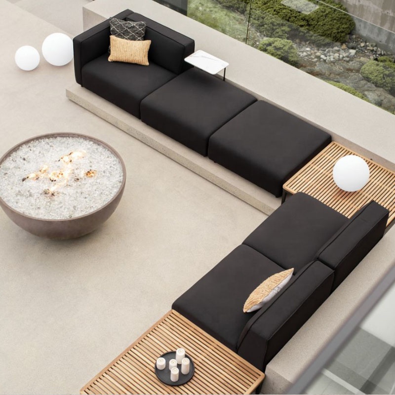 Patio hotel new arrival garden furniture comfortable outdoor modular sectional sofa