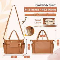 Mode Mami Wechsel-Nappy-Tasche Reisetusche Leder Baby Windel-Tote-Tasche Damen Crossbody-Schultertaschen