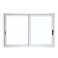 Ventana Corredera de Aluminio de Doble Acristalamiento, Estándar Australiano AS2047, de 3 Vías, Blanca/Negra, Diseño Moderno Resistente al Viento y al Agua