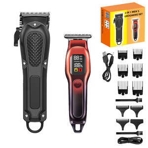 เครื่องตัดผมไร้สาย Barber แบบ 0 มม. ใบมีดสแตนเลสสตีล ปรับความยาวได้ เครื่องโกนหนวดไฟฟ้าระดับมืออาชีพ แบตเตอรี่ 1800mAh - Product Image 1