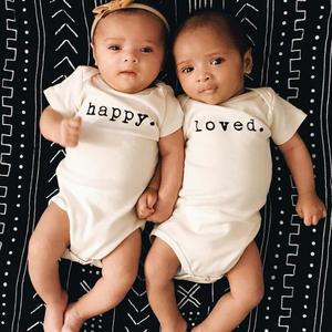 Mono de Verano para Bebé Niño, de Algodón, con Estampado de Letras, Manga Corta - Product Image 1