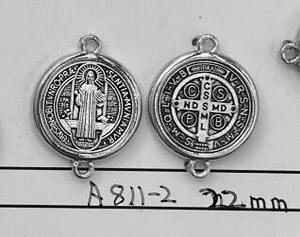 Conector de Medalla de <span class=keywords><strong>San</strong></span> <span class=keywords><strong>Benito</strong></span> Chapado en Oro y Plata de Dos Tonos, Amuleto Católico de <span class=keywords><strong>San</strong></span> <span class=keywords><strong>Benito</strong></span> - Product Image 6