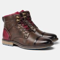 Sepatu Boots Kulit Gaya Baru Musim Gugur Model Baru Retro Kulit Ukuran Besar Sepatu Boots Pria