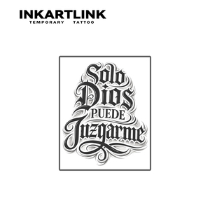 INKARTLINK Autocollant de tatouage semi-permanent personnalisé « Solo Dios Puede Juzgarme » pour le corps, imperméable, longue durée (1-2 semaines), encre Jagua - Product Image 4