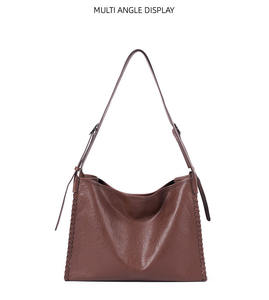 Bolso Tote de Cuero Genuino de Alta Gama para Mujer, Hecho a Mano, de Piel Vacuna Esmerilada con Cierre de Cremallera, Diseño para Llevar Bajo el Brazo o Cruzado - Product Image 4