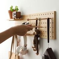 Rak Dinding Modular Pegboard untuk Penyimpanan dan Pengorganisasian (Warna Oak)