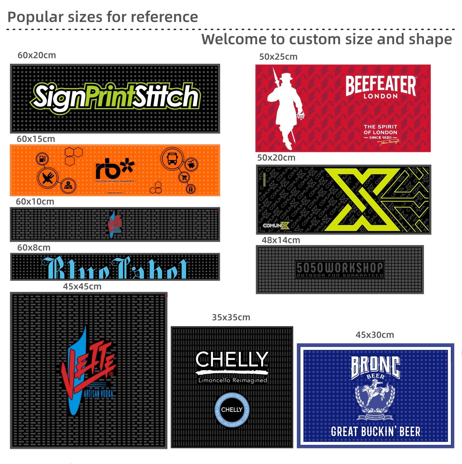 Tappetini Da Bar In PVC Personalizzati Con Logo, Tappetini Antigoccia Per Birra - 9