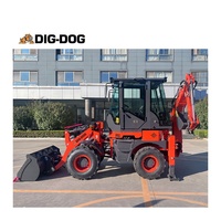 Traktor DIG-DOG 3500KG Mini Log Loader Backhoe Front Loader 4WD Wheel Loader dengan Perlengkapan yang Dapat Diganti Efisiensi Tinggi