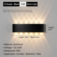 Lumière murale à détecteur de mouvement extérieur, IP65, étanche, en aluminium, LED, pour jardin et couloir