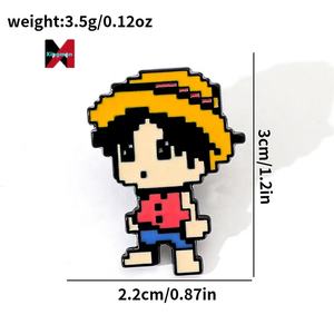 Broche de Aleación de <span class=keywords><strong>Metal</strong></span> con Diseño de <span class=keywords><strong>Pixel</strong></span> <span class=keywords><strong>Art</strong></span> de Dibujos Animados, Insignia de Una Pieza - Product Image 6
