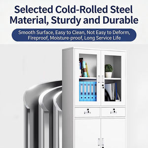 ארון תיוק מתכת חסין אש עם מנעול למסמכים משרדיים ואבטחת אחסון ביתי - Product Image 6