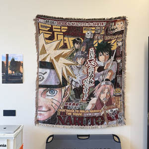 Nouvelle conception, couverture en polyester personnalisée, tapisserie tissée anime, jacquard, pour pique-nique, toutes saisons - Product Image 1