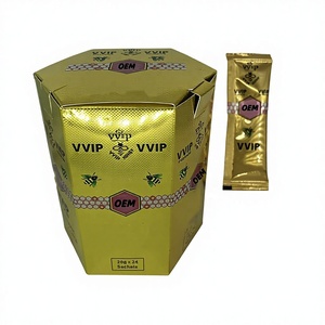 Cajas de Miel Real Vip de Nueva Generación en Oferta - Cajas de Miel 100% Natural con Estampado Dorado en Forma Hexagonal - Versión Personalizable - Product Image 1