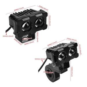 Motorcycle LED <b>Spotlight</b> with Integrated High and Low Beam Dual-Color (Amber and White), External Work Square Light. - Product Image 4