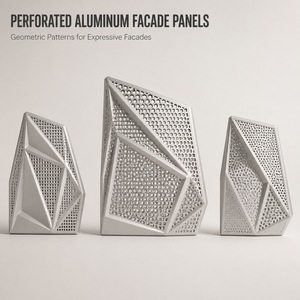 Panneaux de façade en aluminium perforé, découpe laser, revêtement mural extérieur, motif géométrique, façade de bâtiment - Product Image 5