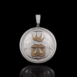 Colgante de Cabeza de León con Incrustaciones de Moissanita, Chapado en Plata de Ley 925, para Fiesta - Product Image 1