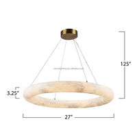 Lustre moderne en laiton finition nordique en albâtre, style américain de luxe pour salon, hôtel, luminaires suspendus