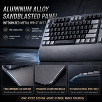 Clavier de jeu mécanique F2 pleine taille en alliage d'aluminium avec interrupteurs optiques, hot-swappable, rétroéclairage RGB, anti-ghosting N-Key