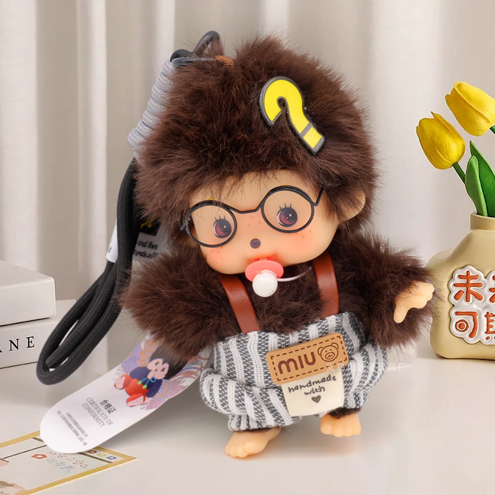 Véritable style de pantalon à bavette avec logo d'ours dénudé monchhichi
