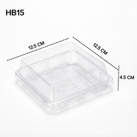 Emballage carré en PET transparent de qualité alimentaire, épaisseur personnalisée, modèle sur mesure pour pâtisserie, gâteau, pain, sandwich