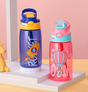 Bouteille d'eau pour enfants et étudiants, en plastique PP écologique de qualité alimentaire, résistante aux chutes, 480 ml, motif dessin animé, pour l'été et l'école - Product Image 5