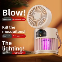 Ventilateur de camping 2-en-1 avec lampe anti-moustiques, piège à insectes portable pour le camping en plein air et l'usage domestique