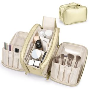 Travel Makeup Bag Large Capacity Toiletry Bag for Women Stand-up Cosmetic Bag Open Flat <b>Make</b> up Case Organizer Portable Pouch - Product Image 1