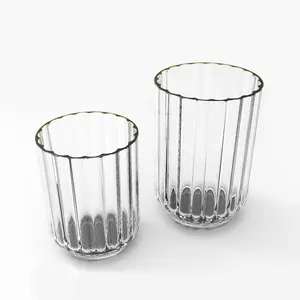 Candle glass jar vertical line design glass jar for scented candle making