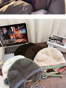 <span class=keywords><strong>Bonnet</strong></span> d'hiver unisexe en tricot doux et moelleux avec oreilles d'ours, pompons bouclés, 100% acrylique, idéal <span class=keywords><strong>pour</strong></span> le ski - Product Image 6