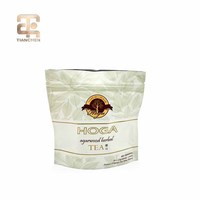 Sachet en aluminium alimentaire à fond plat avec fenêtre et fermeture éclair pour emballage de thé, caractéristique de sécurité pour lait et aliments pour animaux de compagnie