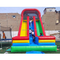Châteaux gonflables colorés commerciaux pour les fêtes, château gonflable pour enfants, toboggan gonflable à double voie pour les jeux d'enfants