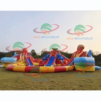 Parc gonflable d'extérieur, parc de Sports aquatiques gonflable avec toboggan pour piscine