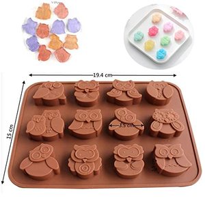 12구 다양한 동물 모양 부엉이 모양 실리콘 몰드 (사탕, 초콜릿, 수제 비누용) - Product Image 2