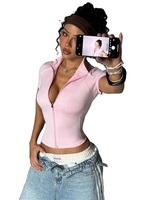 Veste de yoga pour femme respirante en spandex à manches courtes, coupe ajustée, avec design color-block, élégante et sportive, idéale pour l'entraînement et le fitness