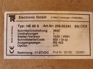 Plc Gmbh Typ. He 65 <span class=keywords><strong>S</strong></span> Art. Encoder Solute 206-00241 per Prodotto in Garanzia - Product Image 2