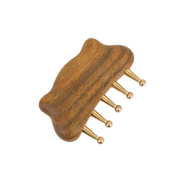 Masseur de cuir chevelu en bois avec dents en cuivre, outil de thérapie des méridiens à main, relaxation musculaire du corps, acupression, vitalité des cheveux